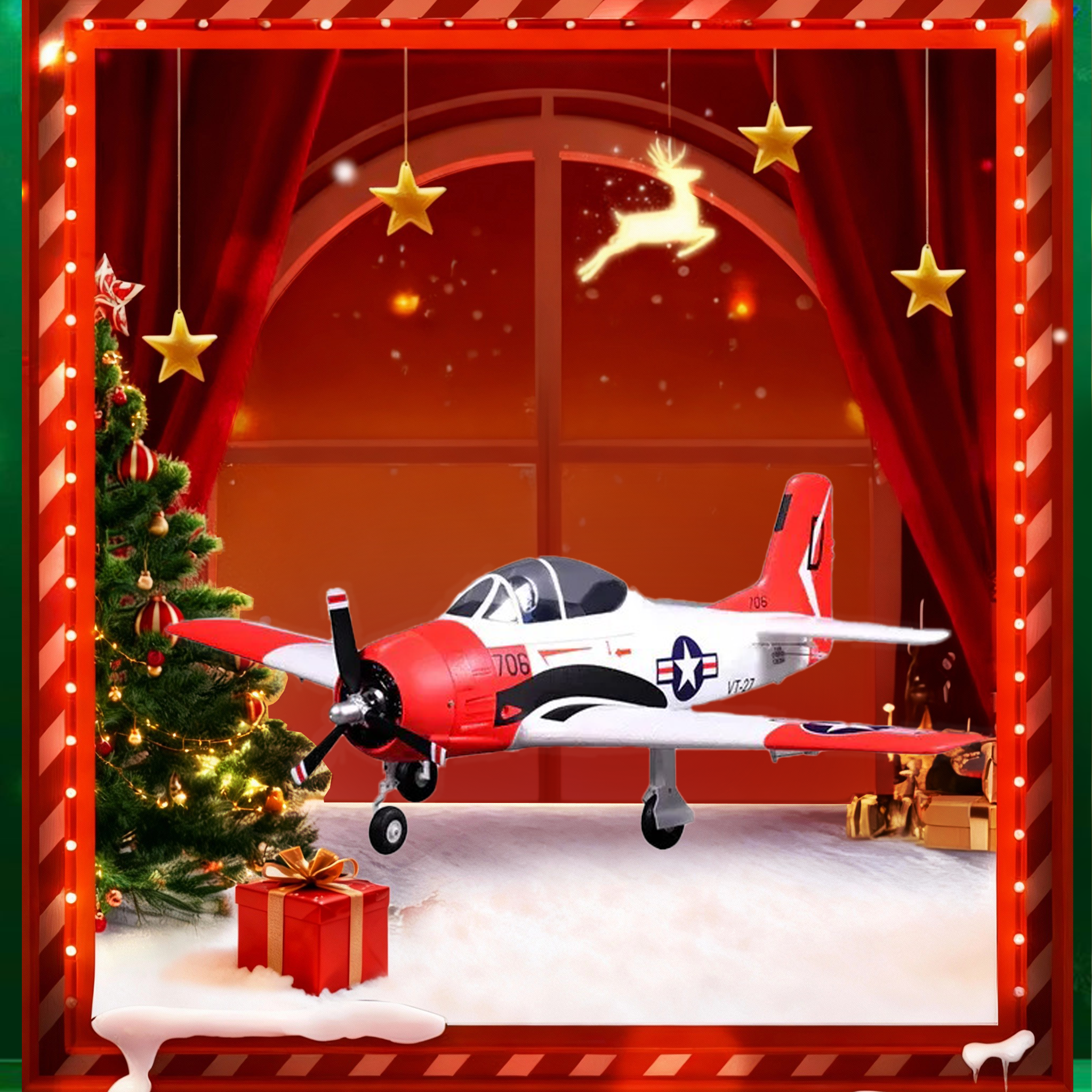 FMS 800mm T-28 Trojan V2 PNP Red