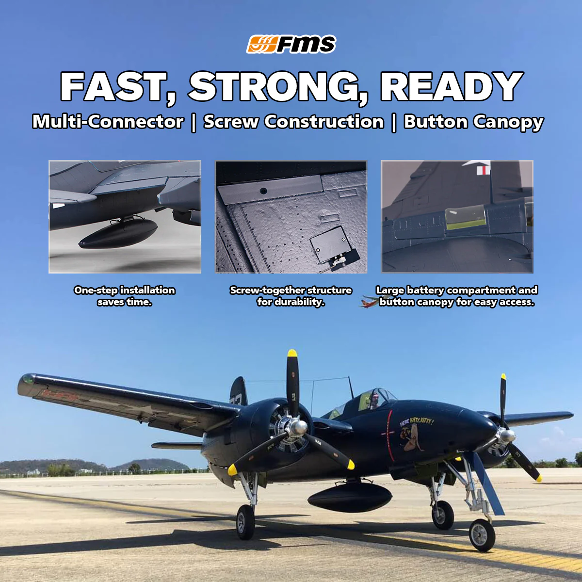 FMS 1700mm F7F Tigercat Blue PNP