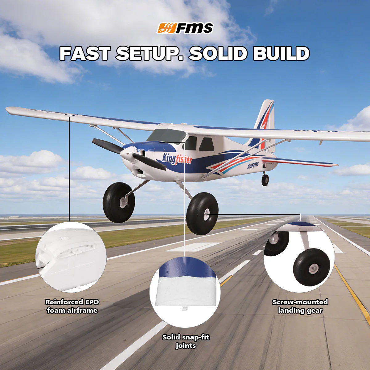 FMS 1400mm Kingfisher with Reflex V3 PNP