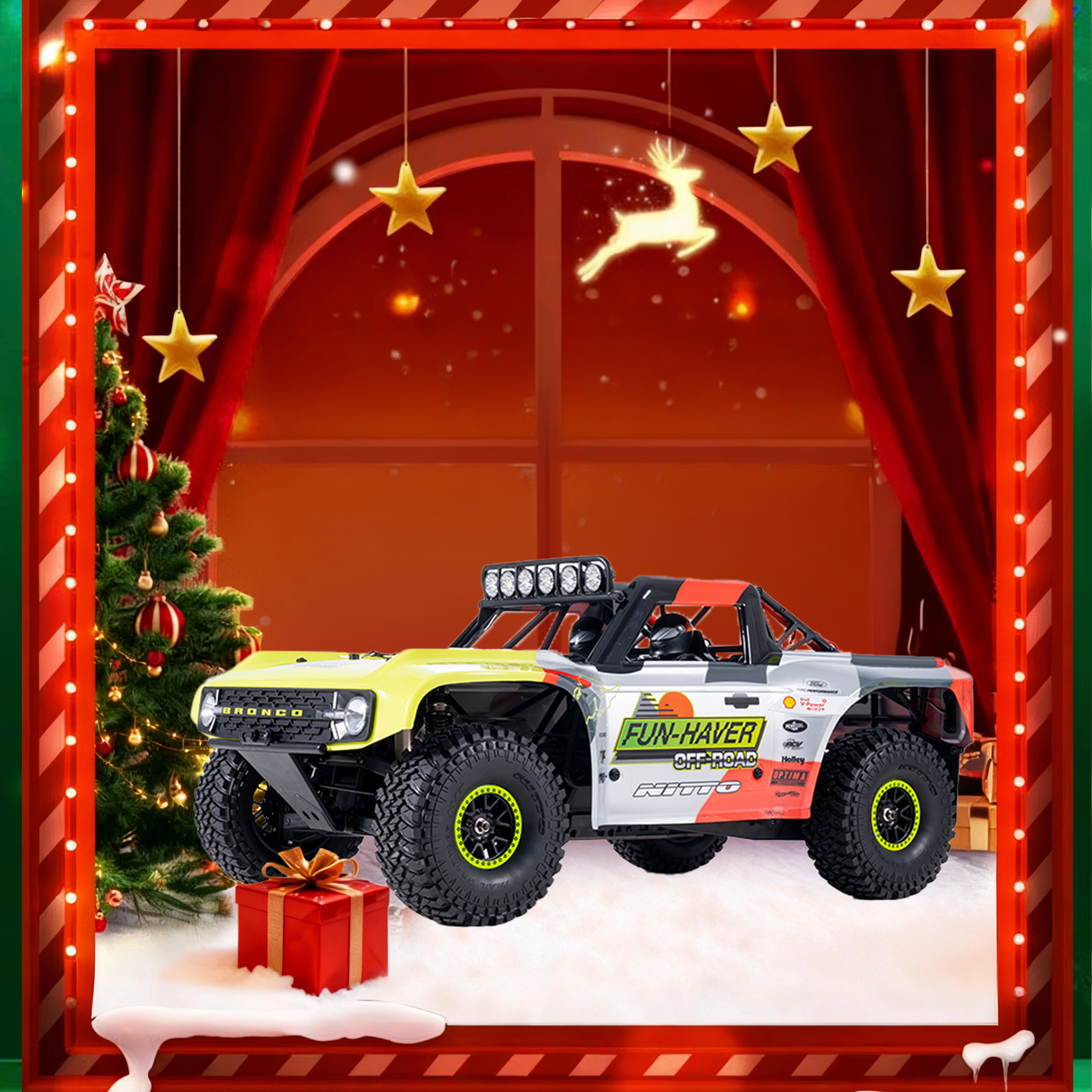 FMS 1:7 Ford Bronco RTR EB Brushless RS 4WD RC Desert Truck-FMS10702RS25