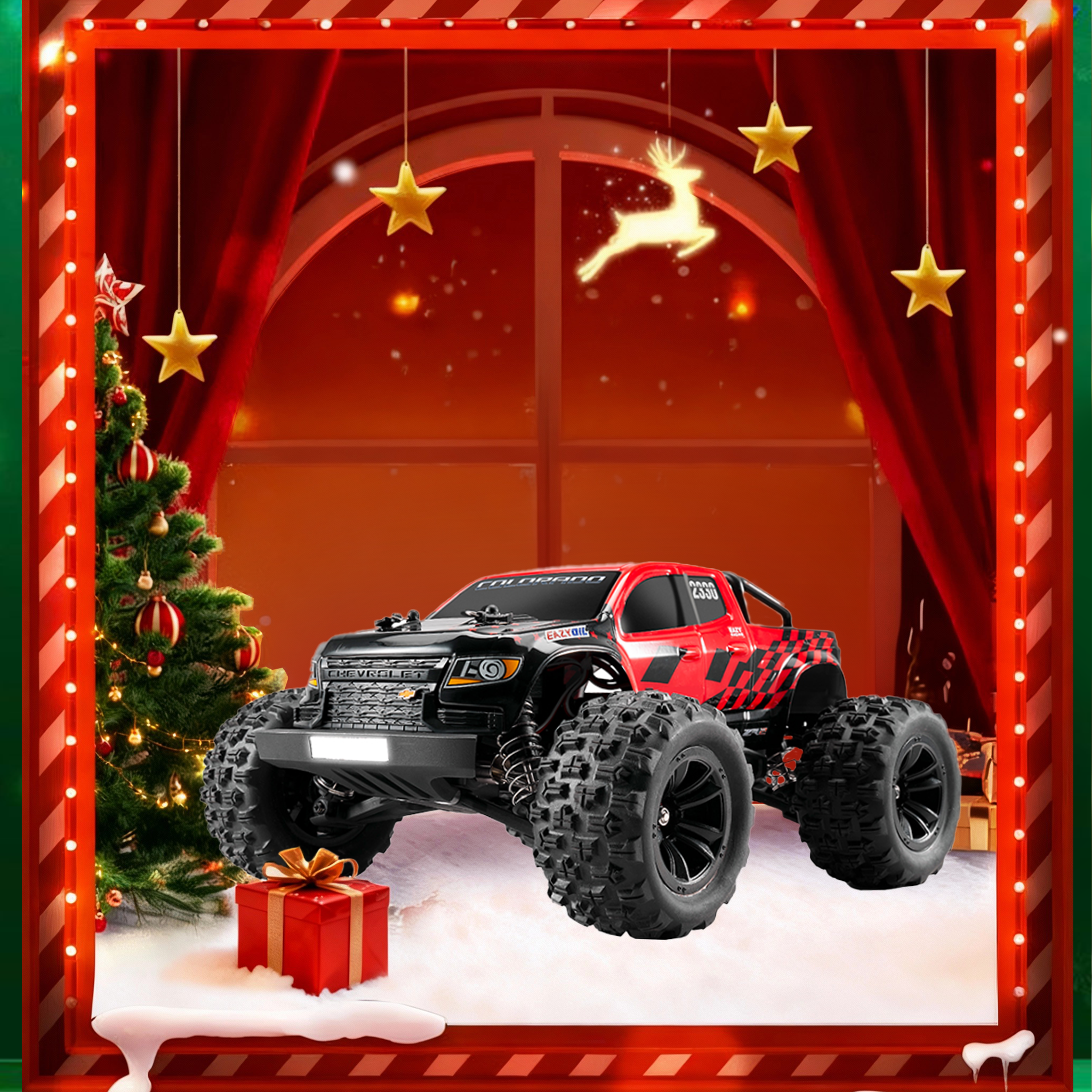 FMS 1:10 FMT10 Chevrolet Colorado Basher RS Brushless Monster Truck-FMS11021RSRD-BK