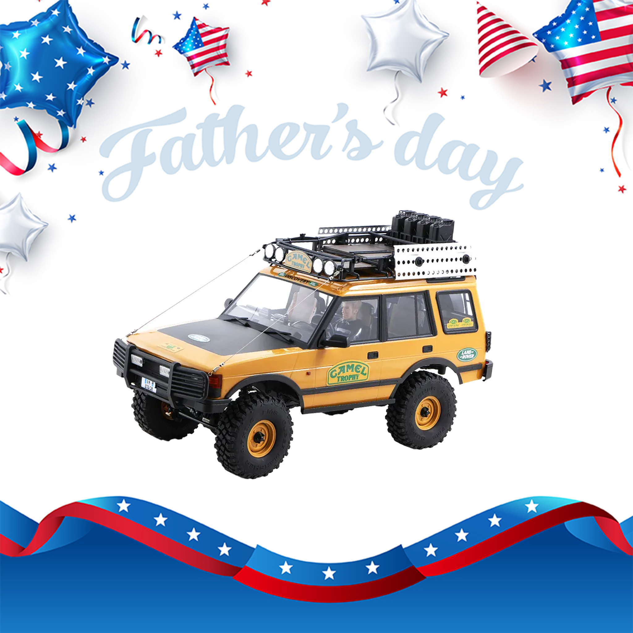 FMS 1:10 FCX10 Land Rover Camel Trophy Edition RS RC Crawlers-FMS11043RSYL-SP