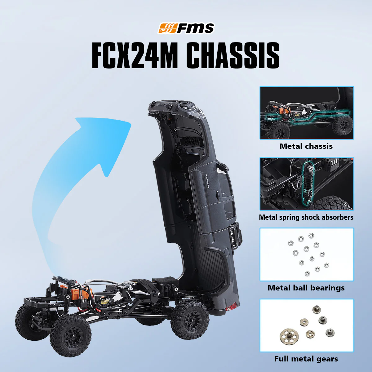 FMS 1:24 FCX24M Toyota Tacoma RTR RC Crawlers-FMS12451RTRRD