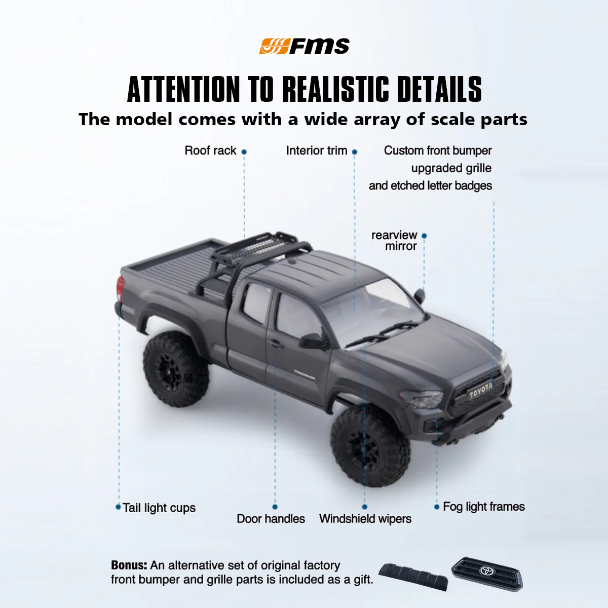 FMS 1:24 FCX24M Toyota Tacoma RTR RC Crawlers-FMS12451RTRRD