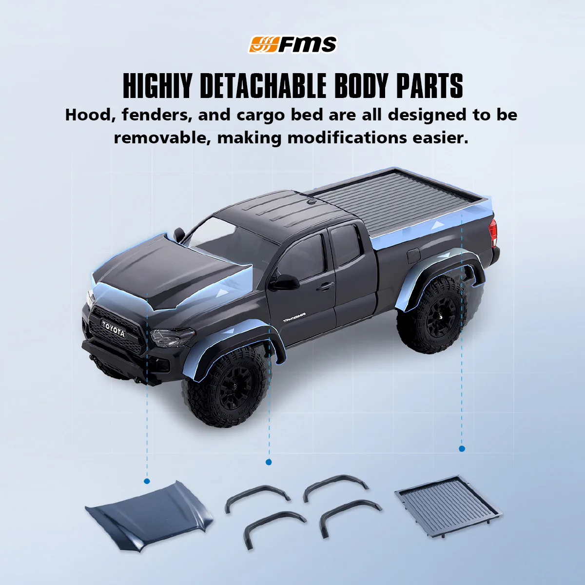 FMS 1:24 FCX24M Toyota Tacoma RTR RC Crawlers-FMS12451RTRRD