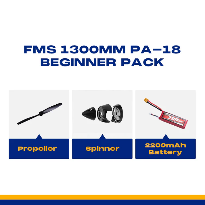FMS 1300mm PA-18 Beginner Pack