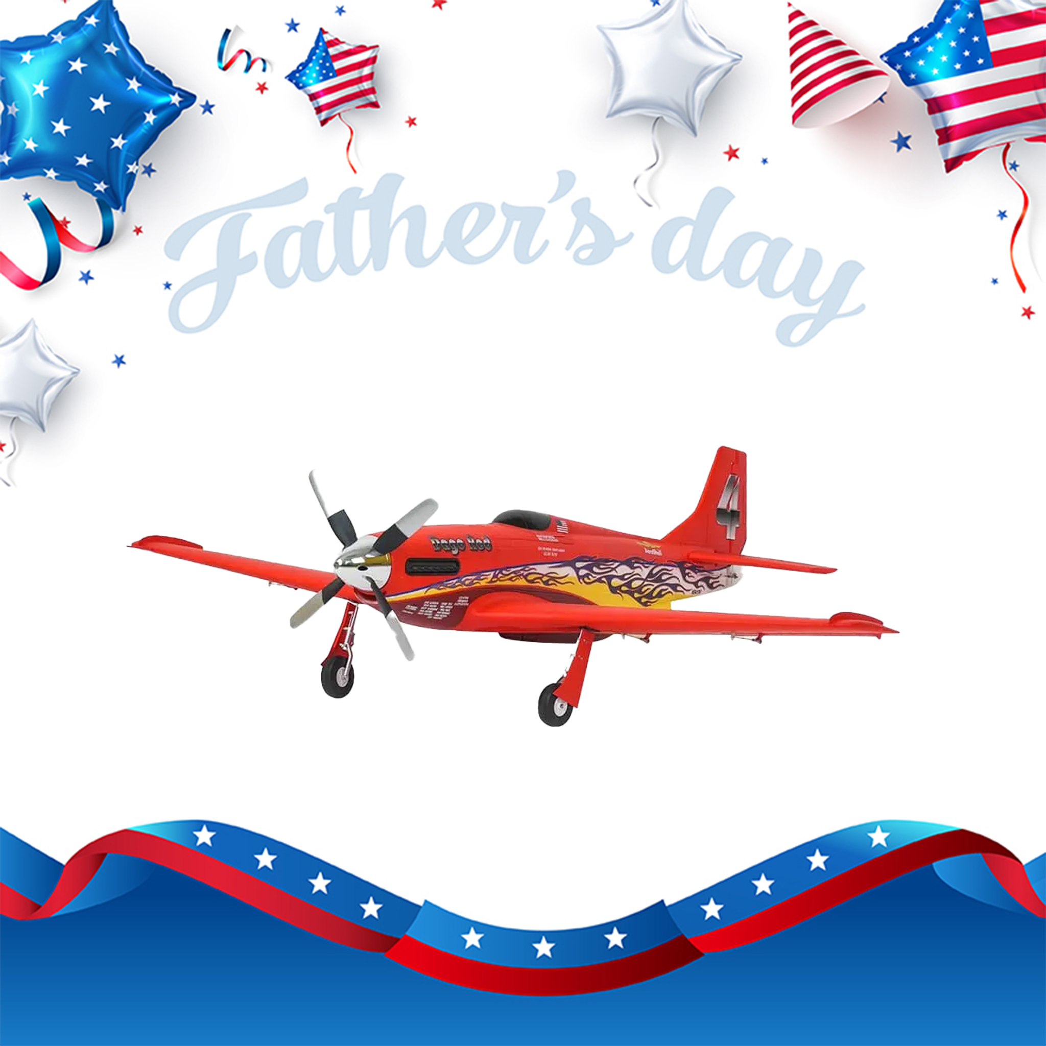 FMS 1100mm P-51D Mustang Dago Red PNP