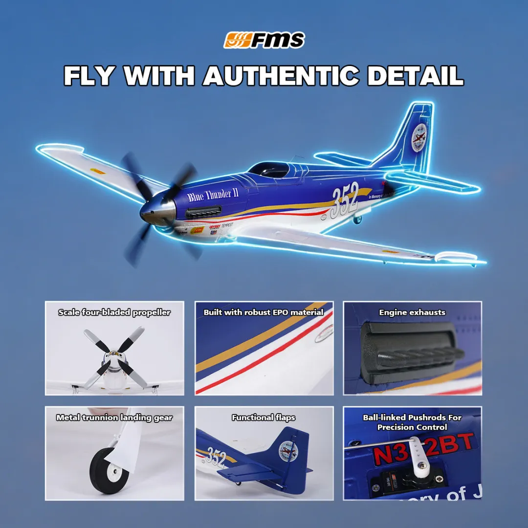 FMS 1100mm P-51 Miss America PNP