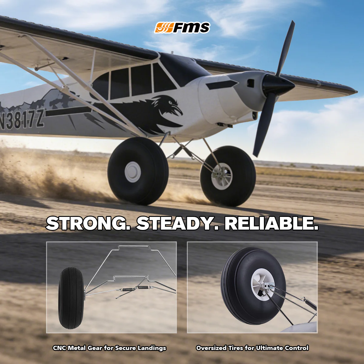 FMS 1300mm PA-18 w/Reflex V3, PNP / RTF 