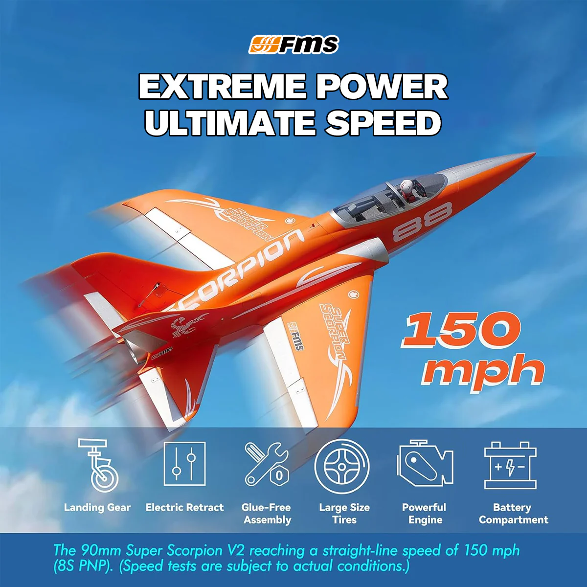 FMS 90mm Super Scorpion V2 EDF Jet PNP-FMS145PCM6S