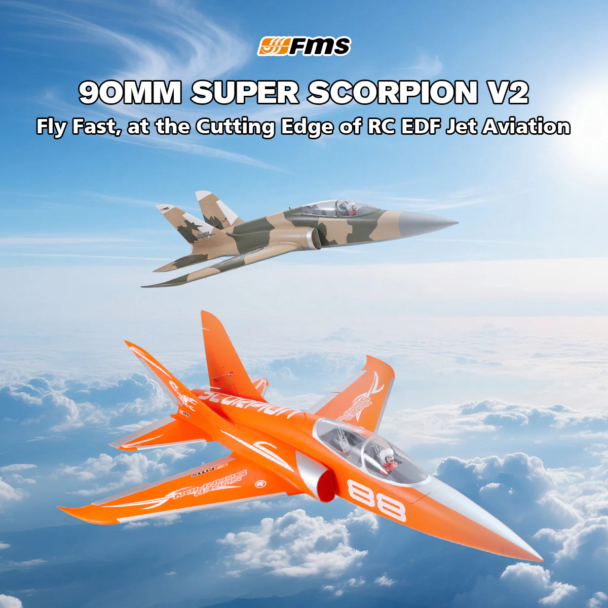 FMS 90mm Super Scorpion V2 EDF Jet PNP-FMS145PCM6S