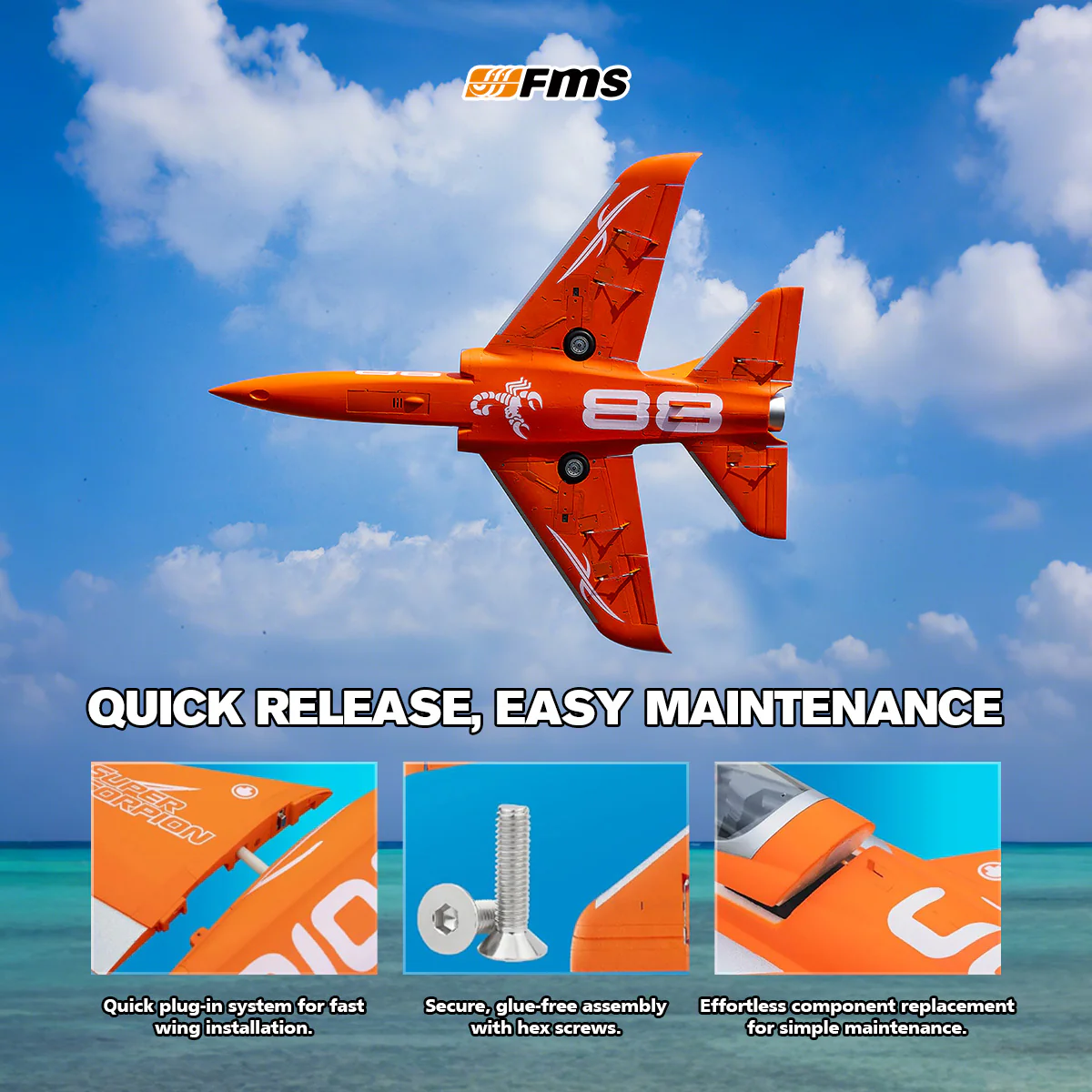 FMS 90mm Super Scorpion V2 EDF Jet PNP-FMS145PCM6S