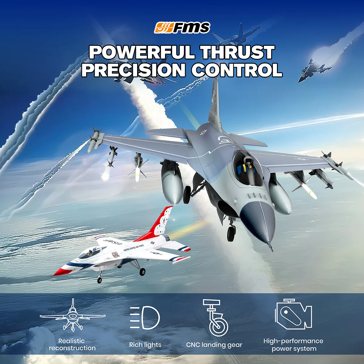 FMS 64mm F-16 Fighting Falcon EDF Jet PNP