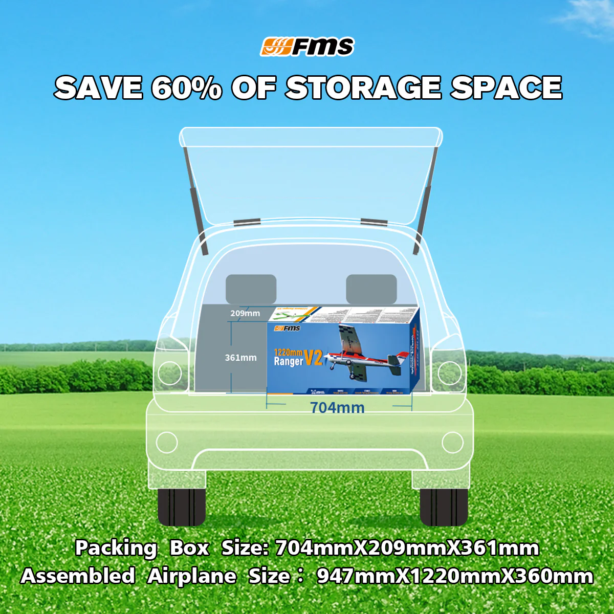 FMS 1220mm Ranger EP V2 with Reflex V3 RTF / PNP Beginner RC Plane