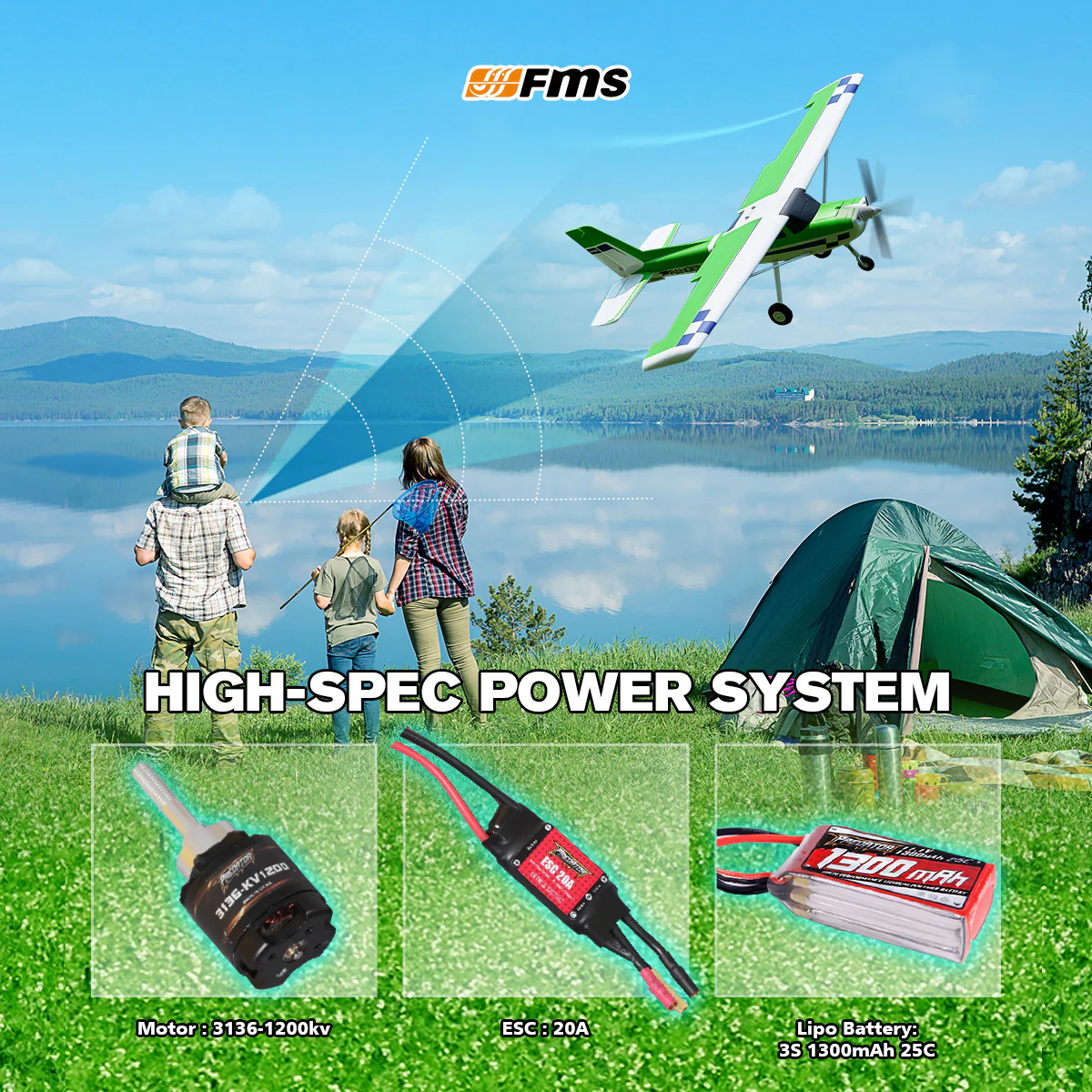 FMS 1220mm Ranger EP V2 with Reflex V3 RTF / PNP Beginner RC Plane