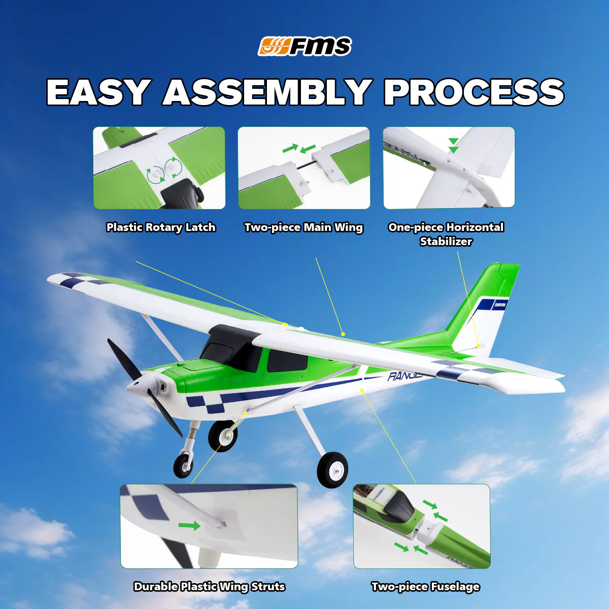 FMS 1220mm Ranger EP V2 with Reflex V3 RTF / PNP Beginner RC Plane