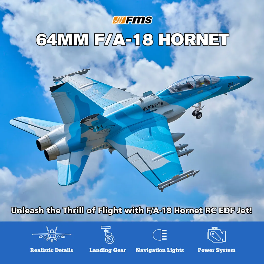 FMS 64mm F/A-18 Hornet EDF Jet PNP / RTF-FMS151P – HOBBY ZONE