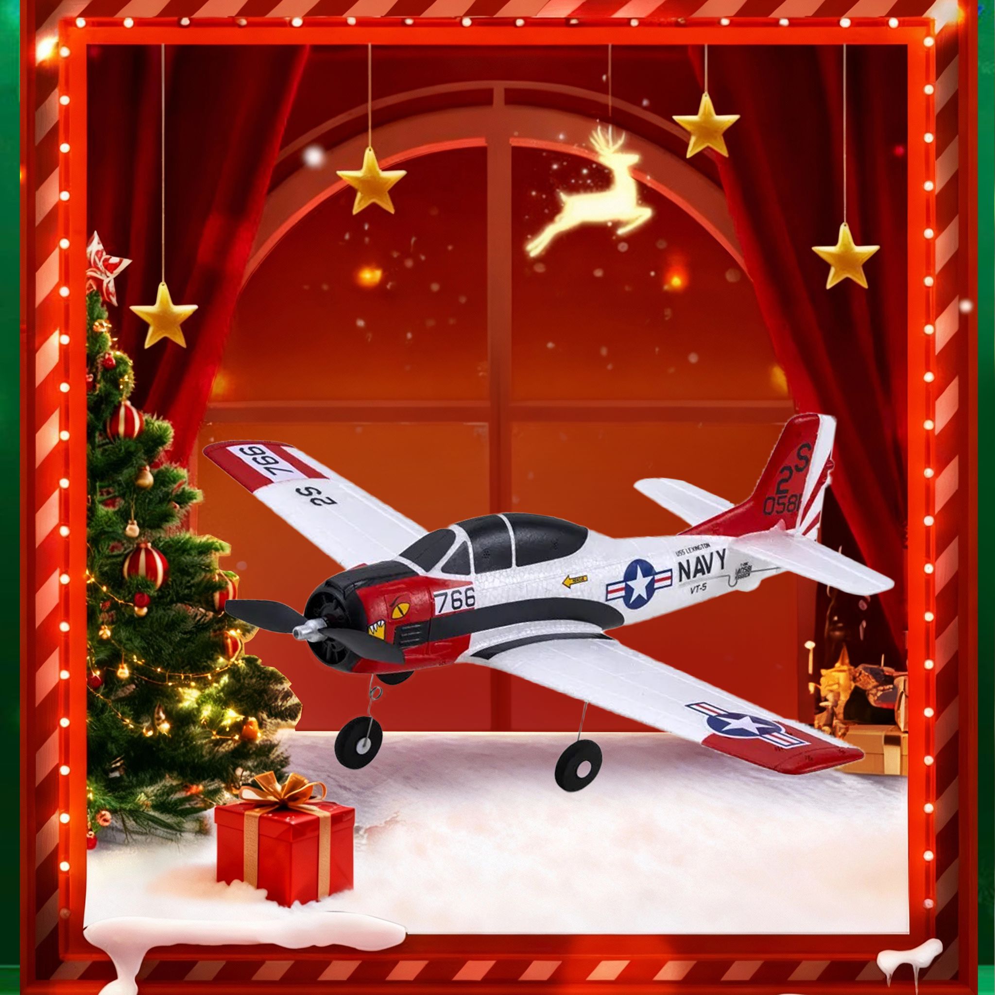 FMS 410mm T-28 Trojan RTF Mini RC Airplane Beginner RC Plane-FMS153R