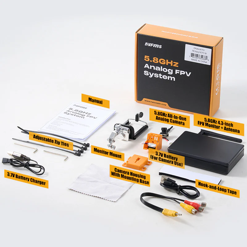 FMS 5.8GHz Analog FPV Set-FPVALSET01