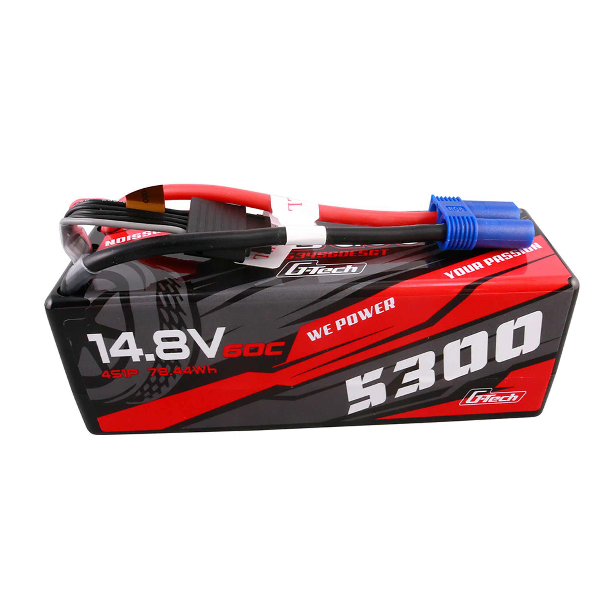 Gens ace 14.8V 5300mAh 4S 60C G-Tech Smart Hardcase LiPo Battery: EC5-GEA534S60E5GT