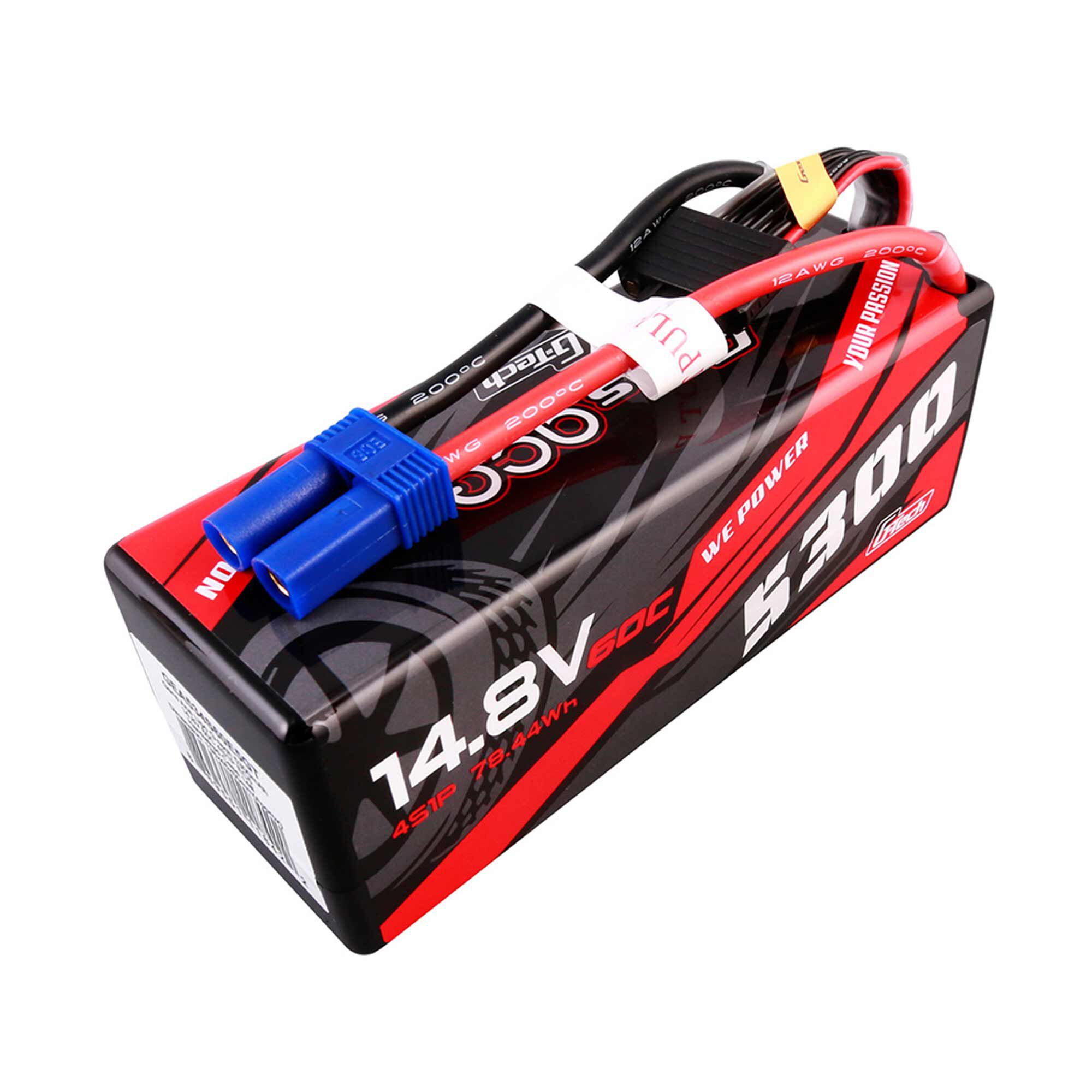 Gens ace 14.8V 5300mAh 4S 60C G-Tech Smart Hardcase LiPo Battery: EC5-GEA534S60E5GT
