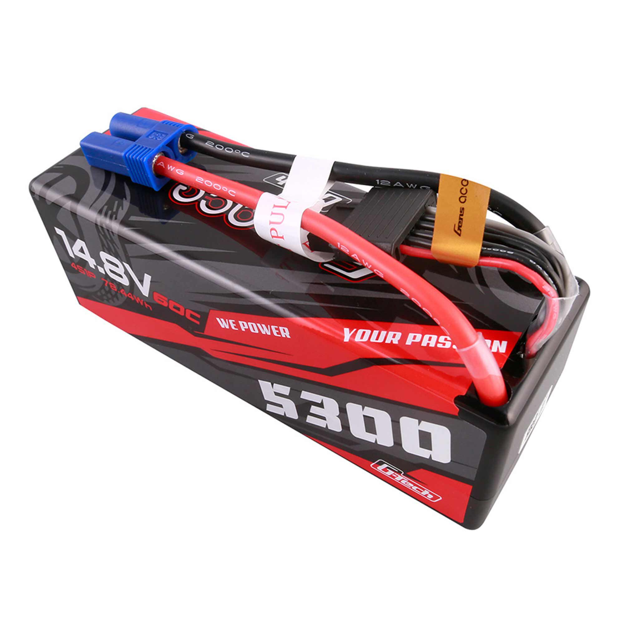 Gens ace 14.8V 5300mAh 4S 60C G-Tech Smart Hardcase LiPo Battery: EC5-GEA534S60E5GT