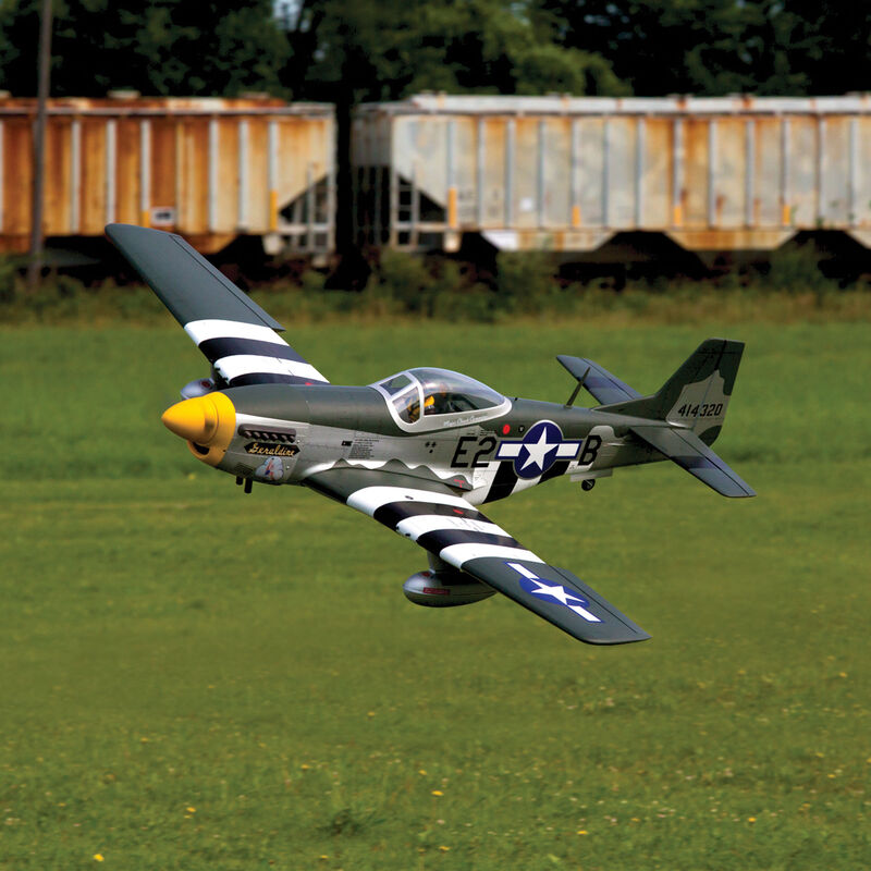 Hangar 9 P-51D Mustang 20cc ARF, 69.5" with E-flite Electric Retract Set, Brushless Motor, and Spektrum Smart ESC-HAN2820BRME