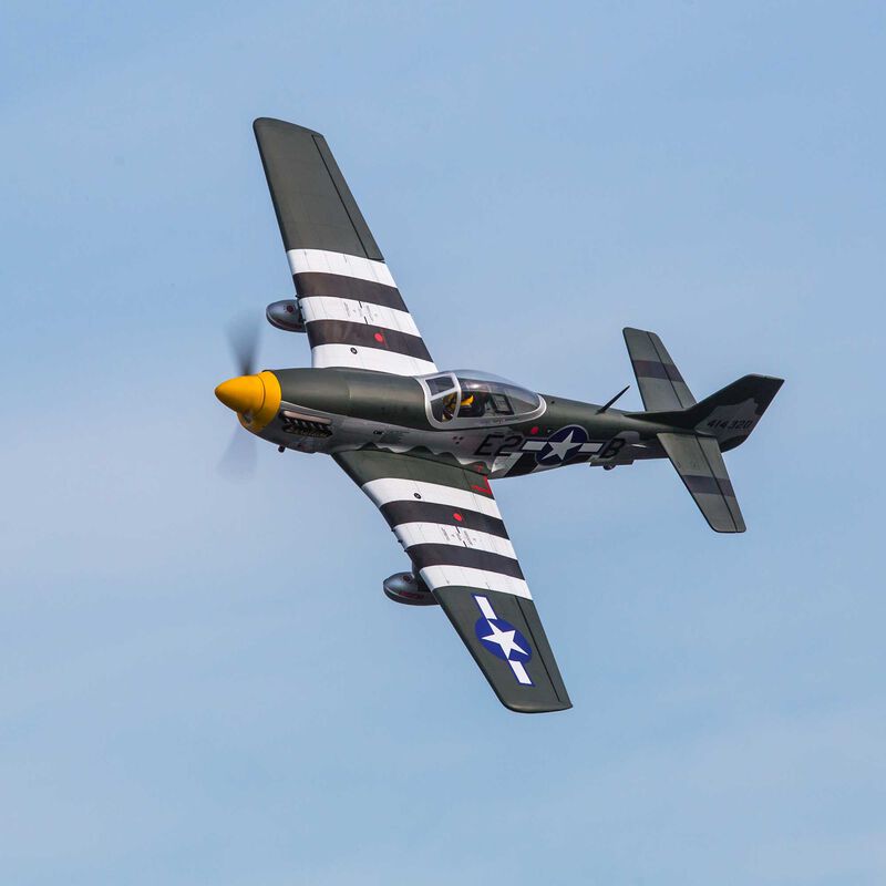 Hangar 9 P-51D Mustang 20cc ARF, 69.5" with E-flite Electric Retract Set, Brushless Motor, and Spektrum Smart ESC-HAN2820BRME