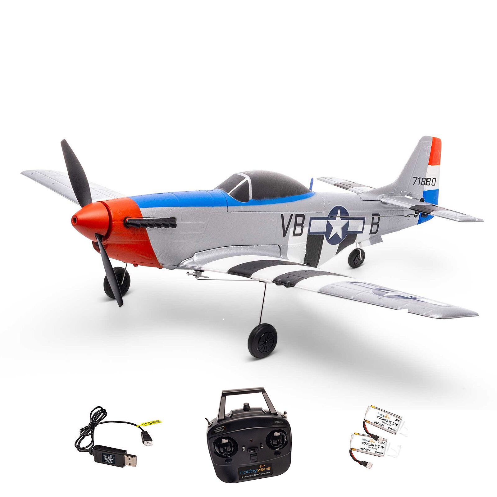 HobbyZone P-51D Mustang 450mm RTF with SAFE