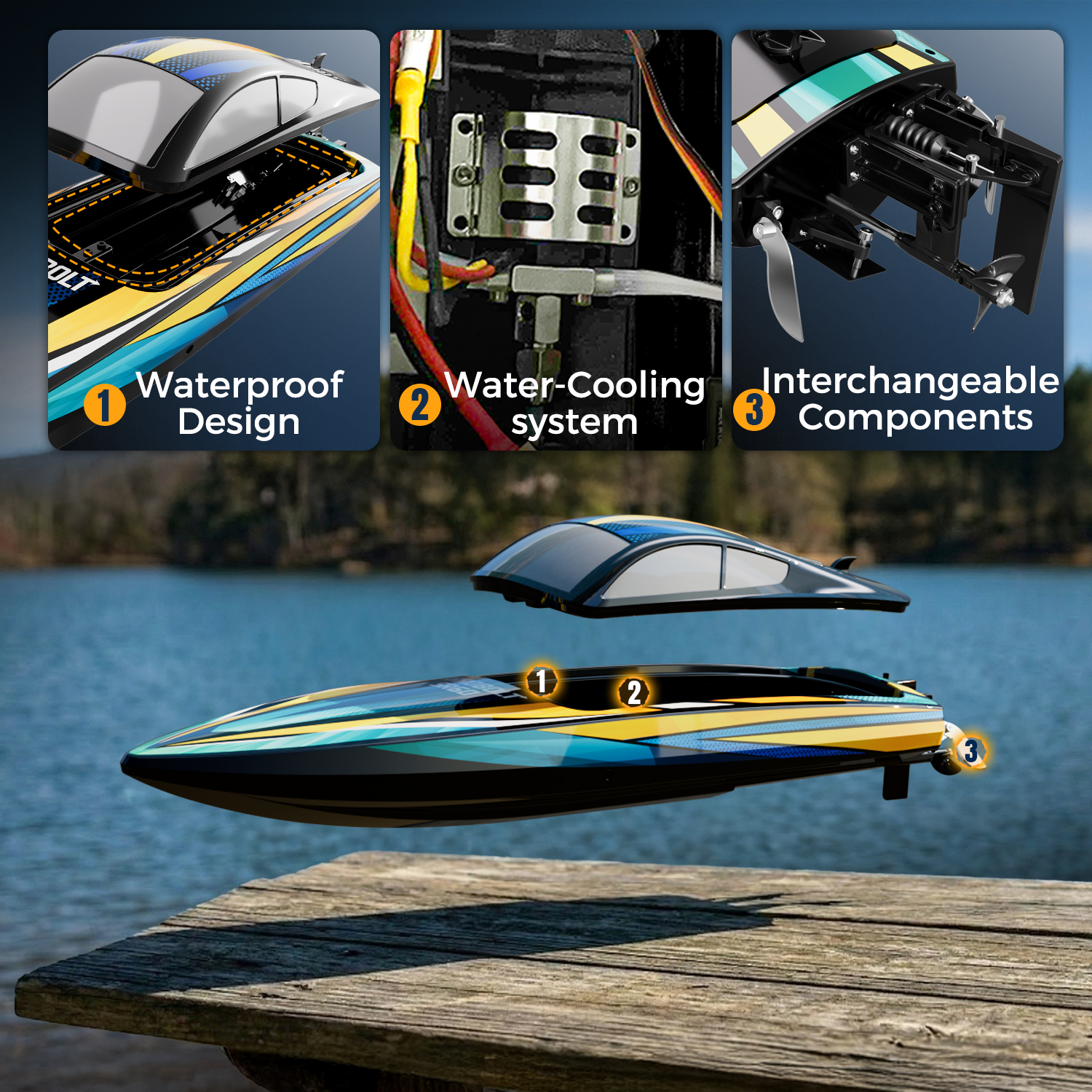 VOLANTEX ARROBOLT SR60 RC Boat-EXA79208BR