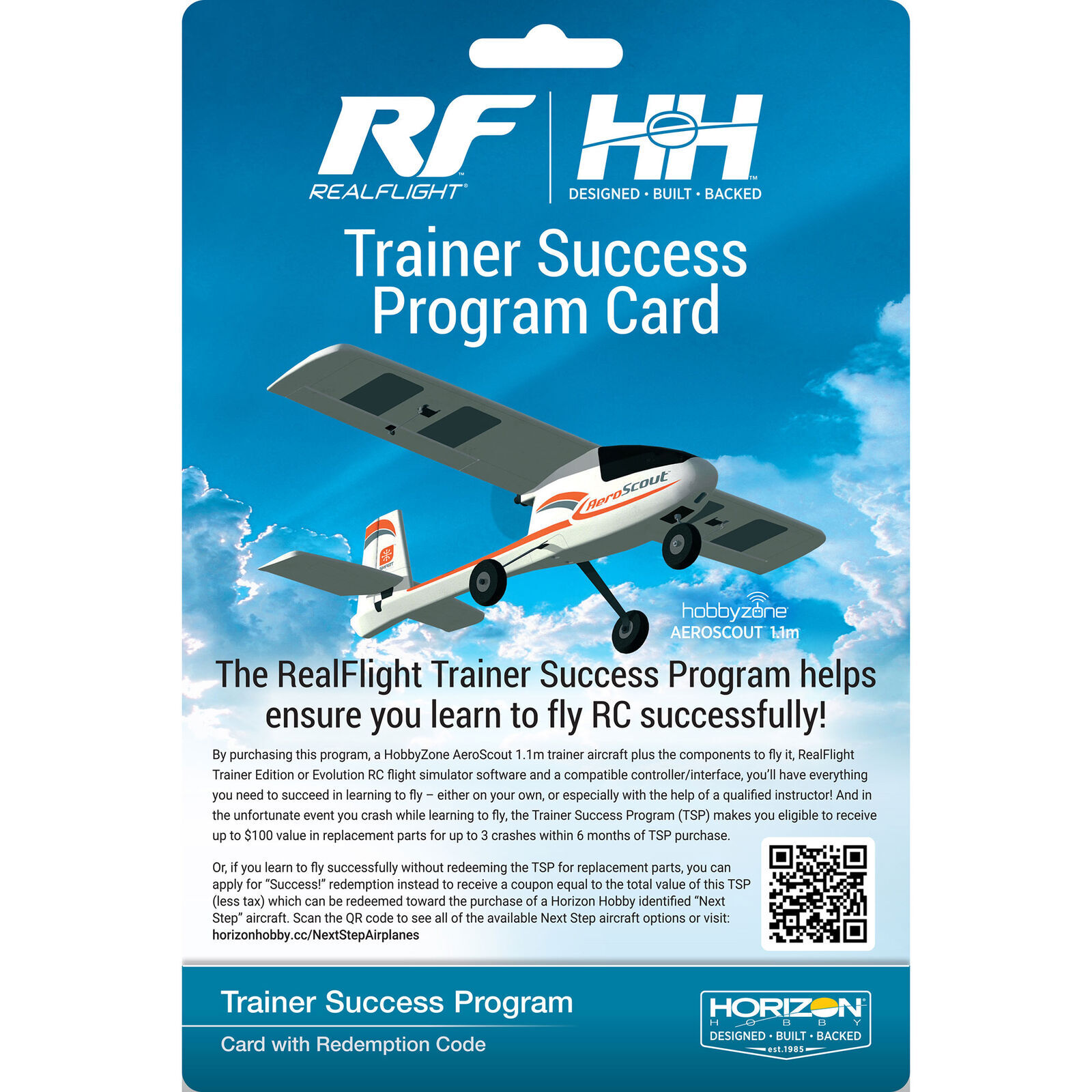 HobbyZone AeroScout S 2 1.1m and RealFlight Trainer Success Program Ultimate Combo-HBZ380002SC
