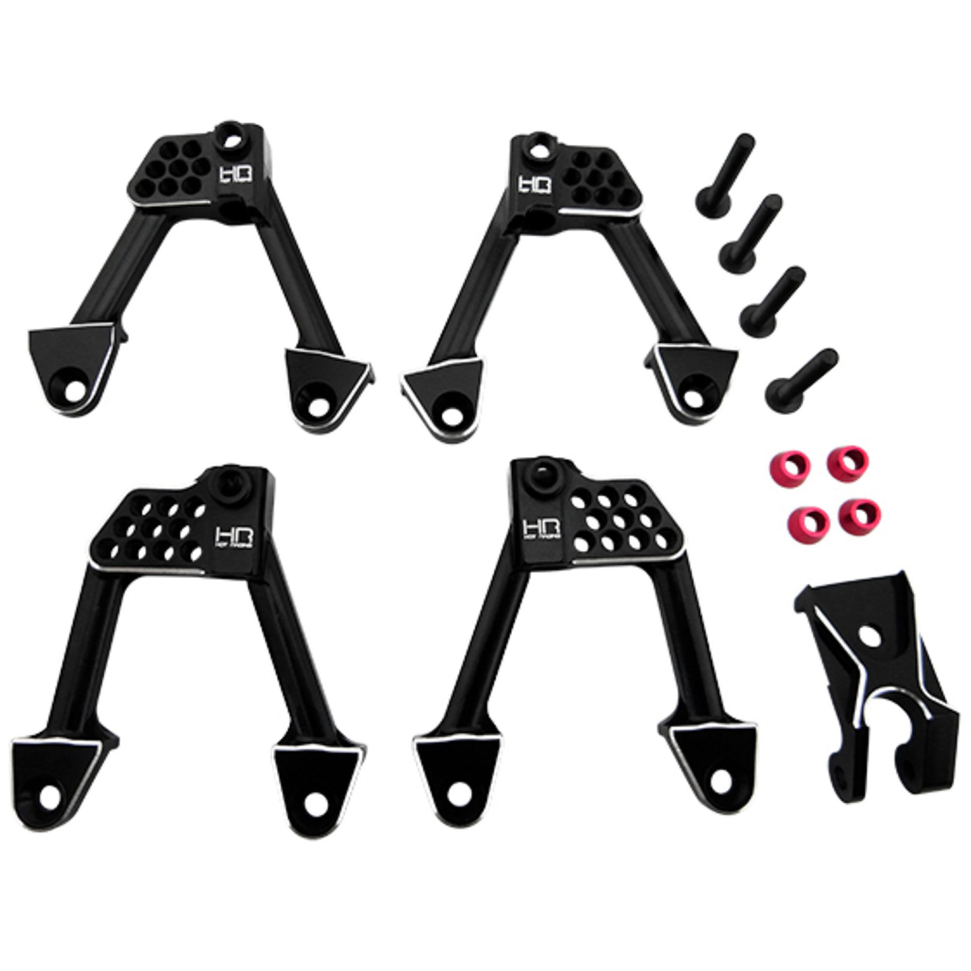 Hot Racing Aluminum Front & Rear Adjustable Shock Towers: Scx 2-HRASCXT28301