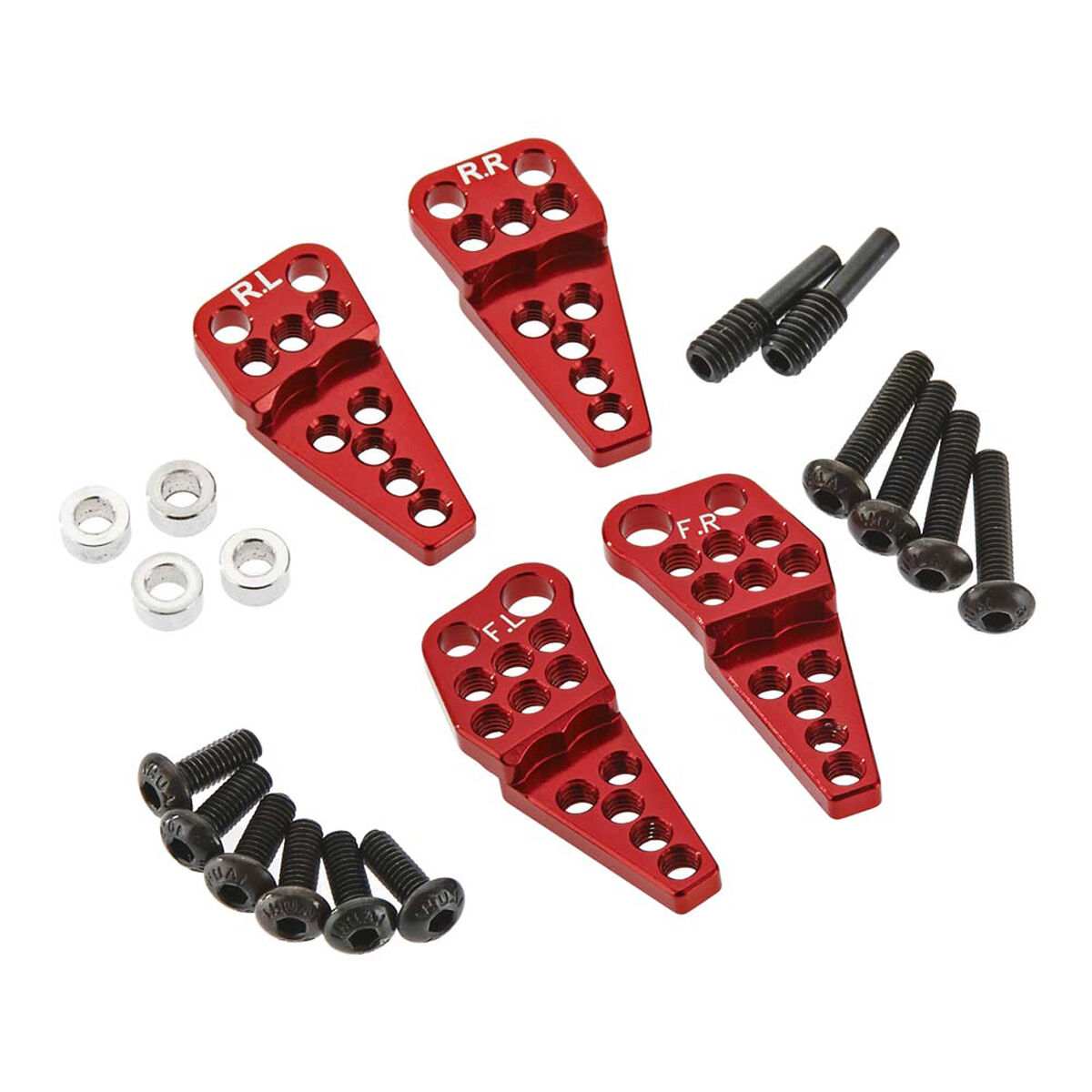 Hot Racing Adjustable Offset Multi Shock Mount: SCX10 II, Red-HRASCXT28M02