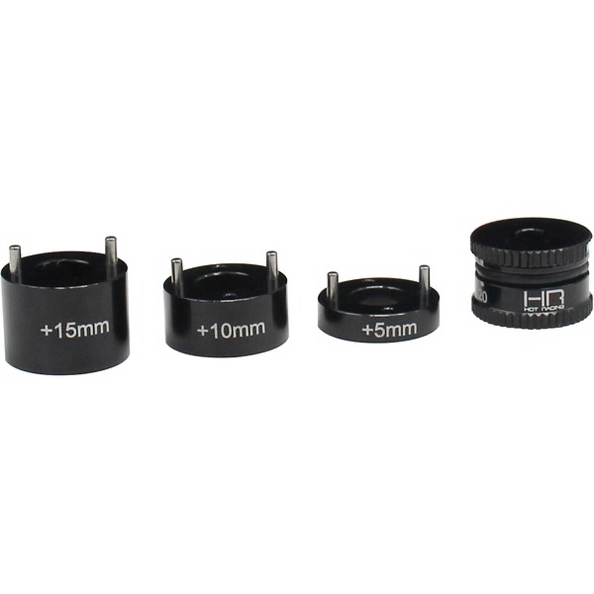 Hot Racing Aluminum Ride Height Gauge, 14-20mm plus 5, 10, & 15mm: 1/8, 1/10 Vehicles-HRASD1420RH01