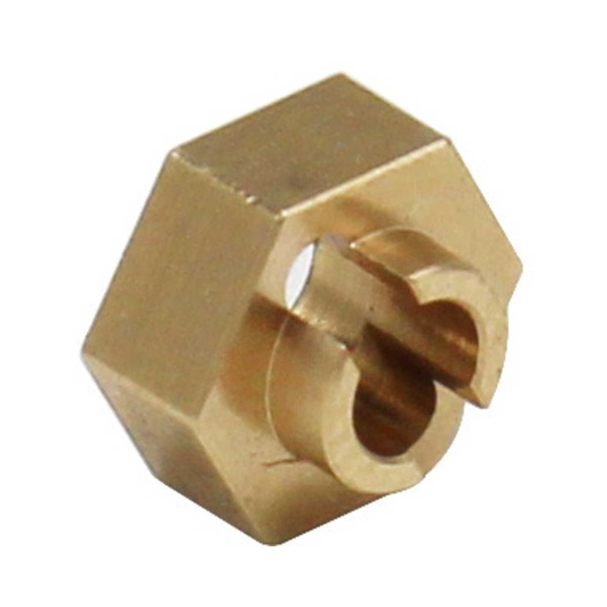 Hot Racing Brass Stock Wheels Hub, 7mm Hex: SCX24-HRASXTF10H