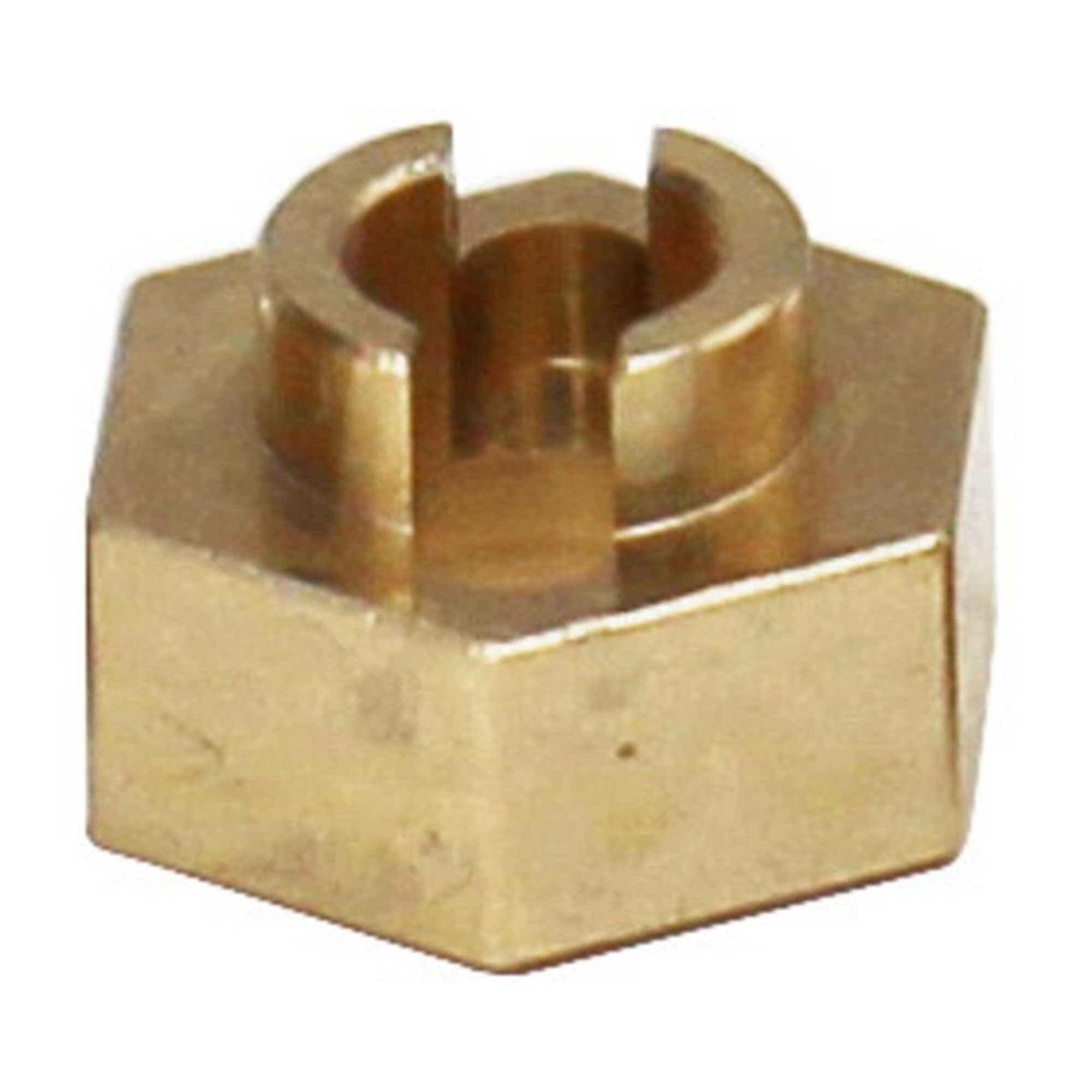 Hot Racing Brass Stock Wheels Hub, 7mm Hex: SCX24-HRASXTF10H