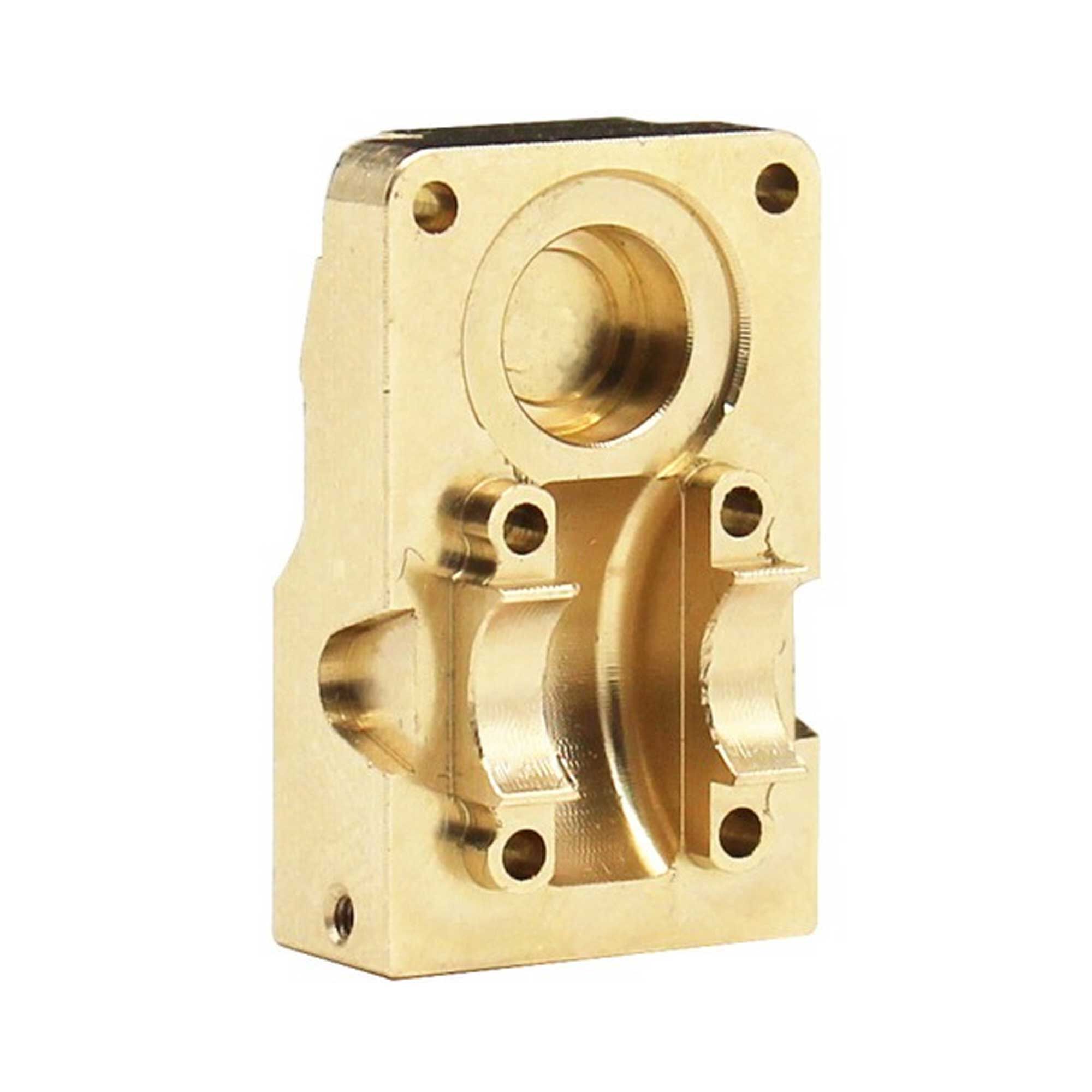 Hot Racing Brass Diff Cover w/ Stainless Steel Skid Plate: SCX24-HRASXTF12CP