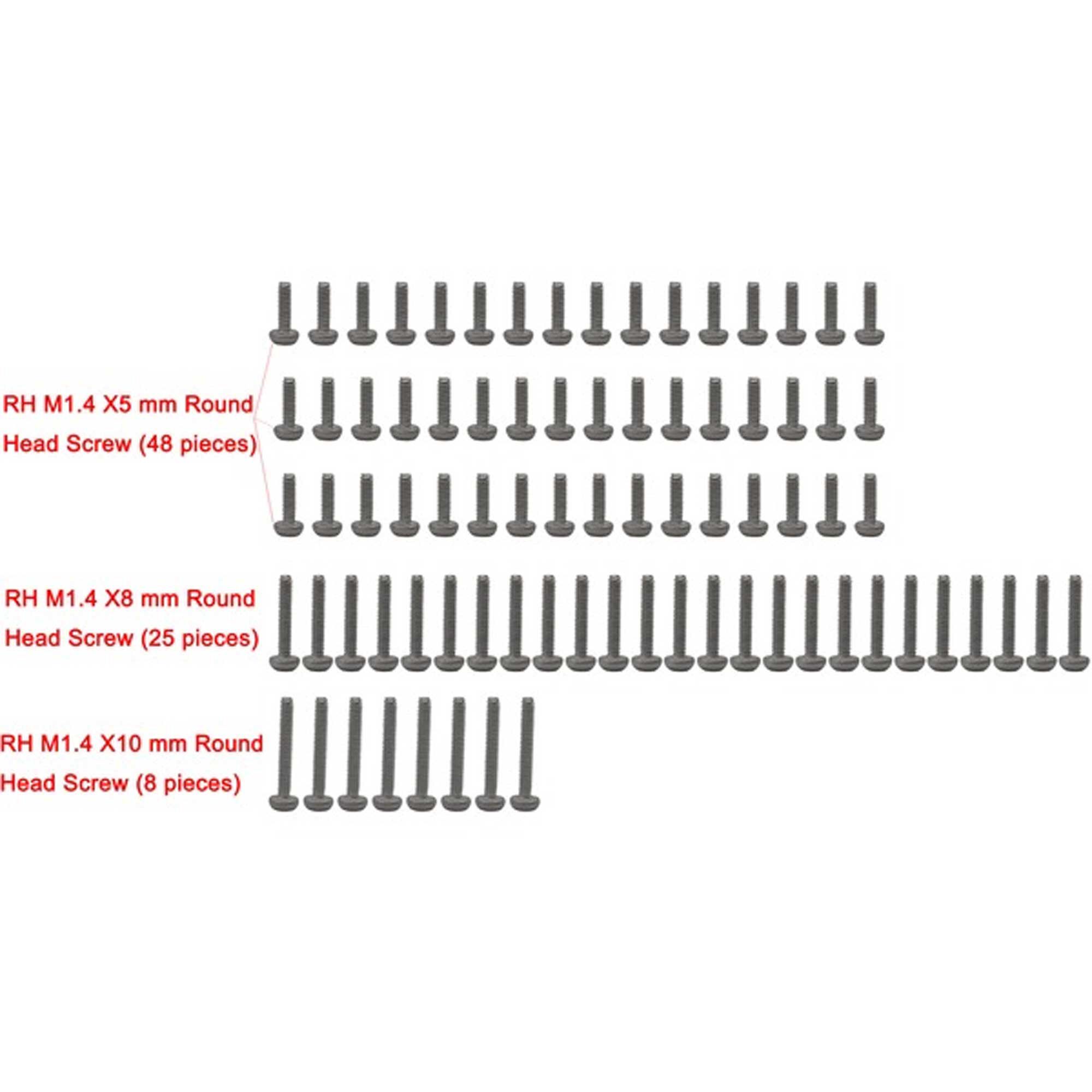 Hot Racing M1.4 Stainless Steel Full Screw Set (81): SCX24-HRASXTF14SS