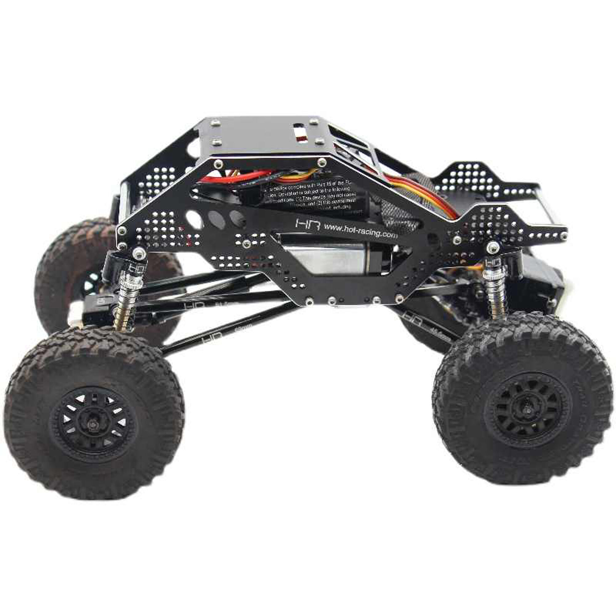 Hot Racing Aluminum Threaded Tele Shocks Set (4): SCX24-HRASXTF485TR04