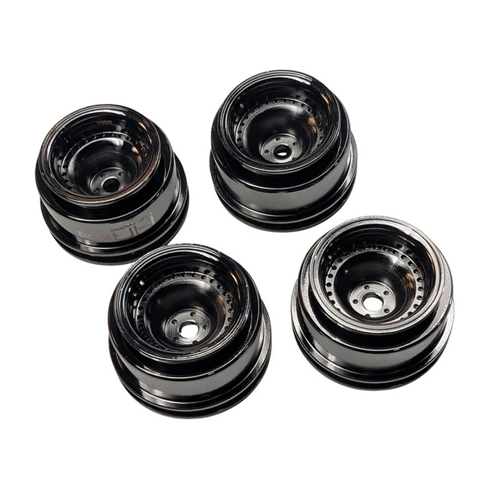 Hot Racing 1:24 Brass Weight Bias Wheels, Black Chrome, 1:24 Axial SCX24 (4)-HRASXTF919W01