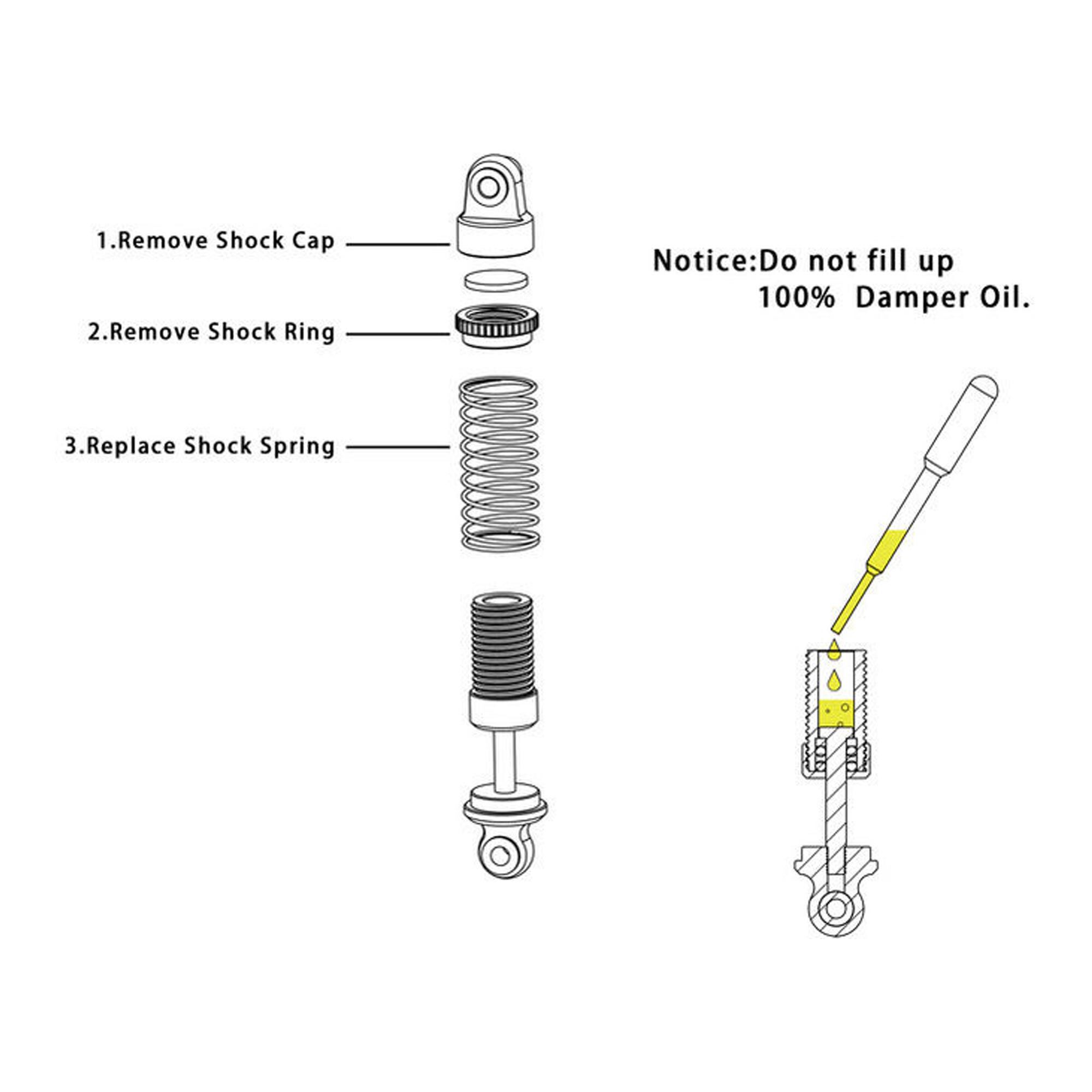 Hot Racing 22mm Aluminum Heavy Duty Oil Shocks, 1:30 Axial SCX30 (4)-HRASXTY220XP