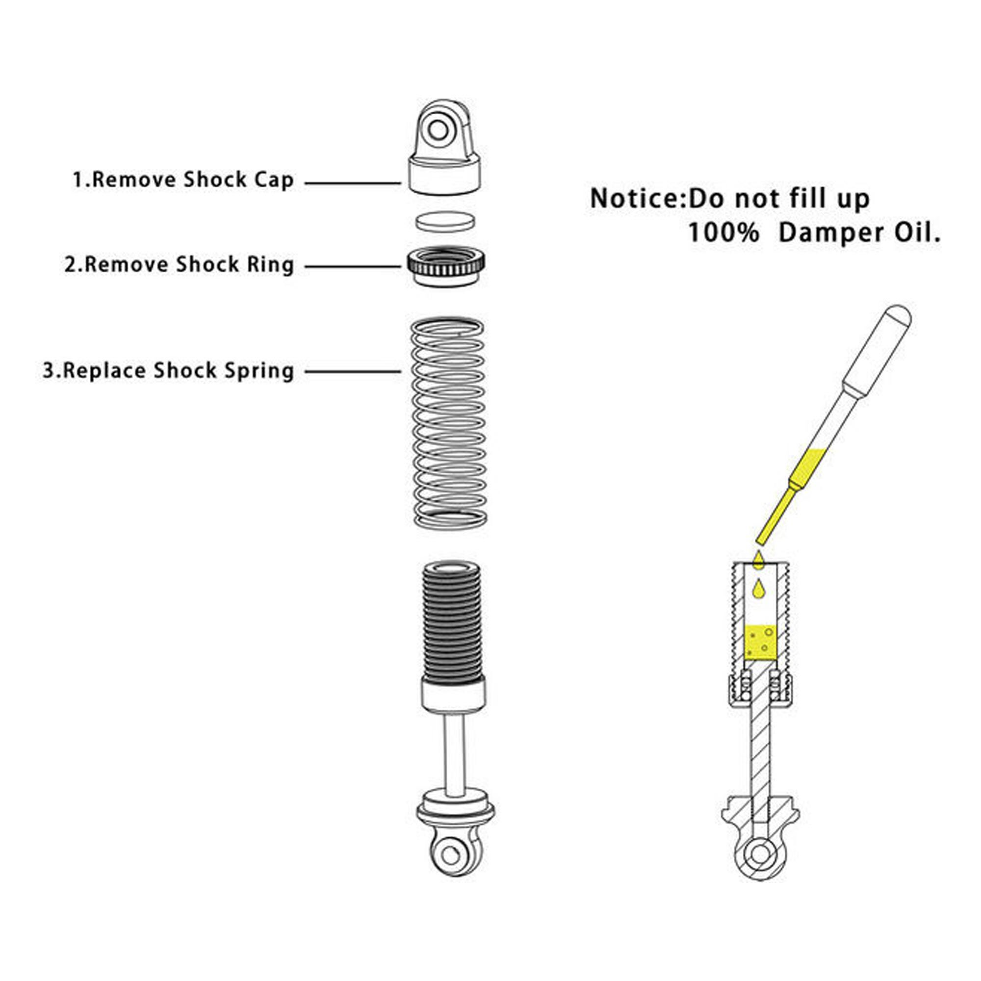 Hot Racing 26mm Aluminum Heavy Duty Oil Shocks, 1:30 Axial SCX30 (4)