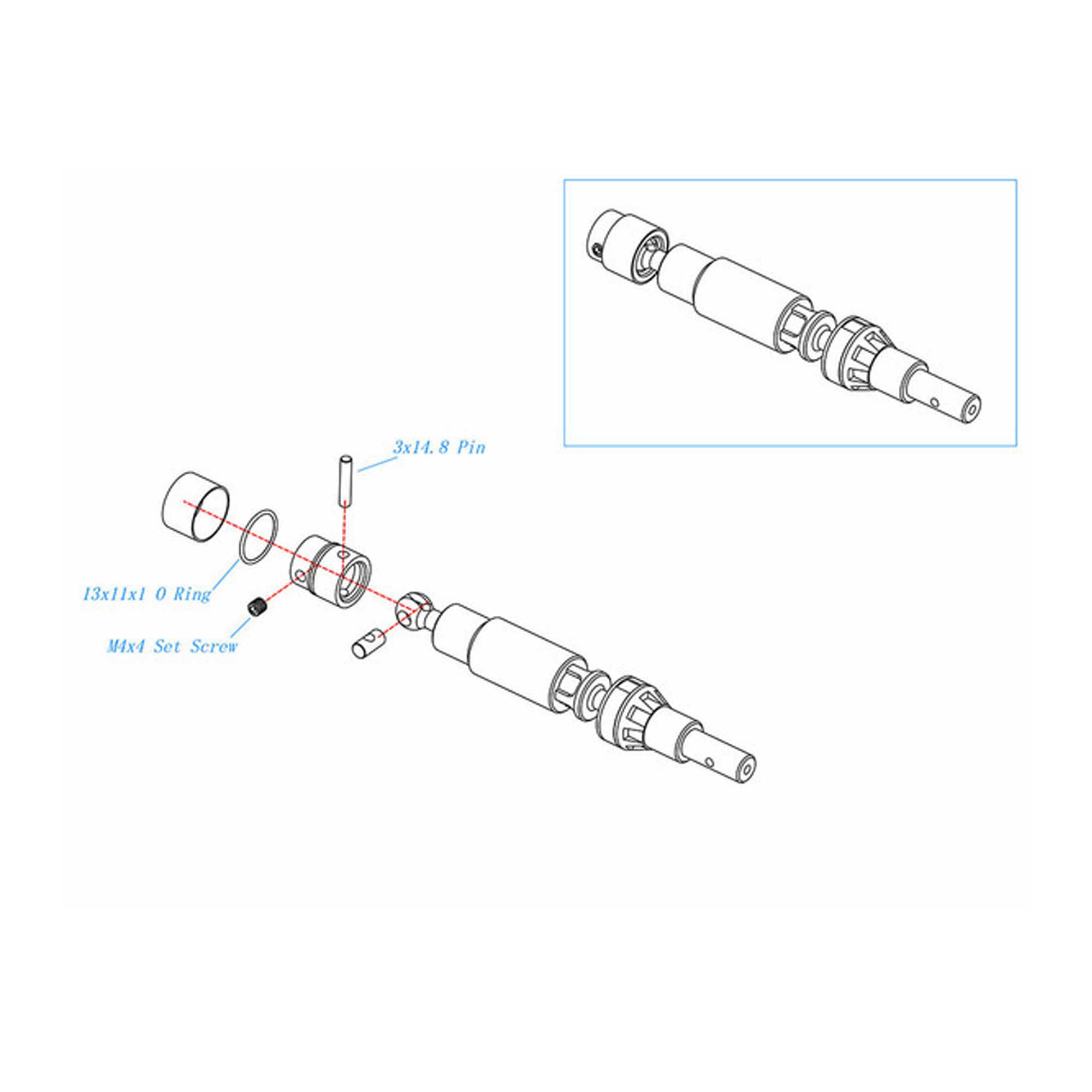 Hot Racing CVD Driveshaft Diff Outdrives 4s V2-HRATFFP288D