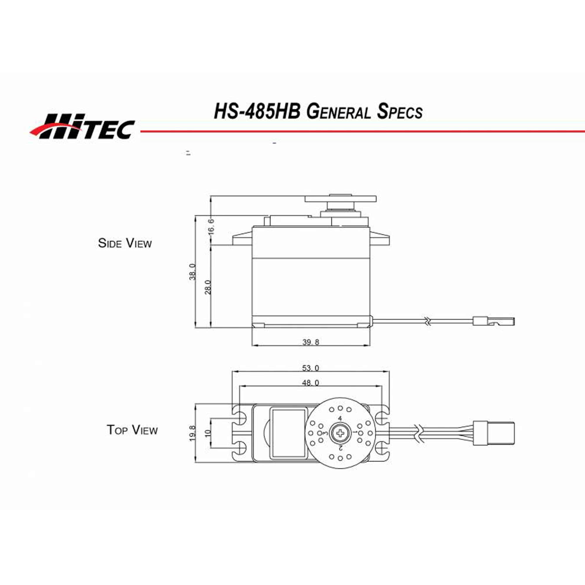 Hitec RCD Inc HS-485HB Standard Analog Karbonite Gear Aircraft Servo-HRC33485S
