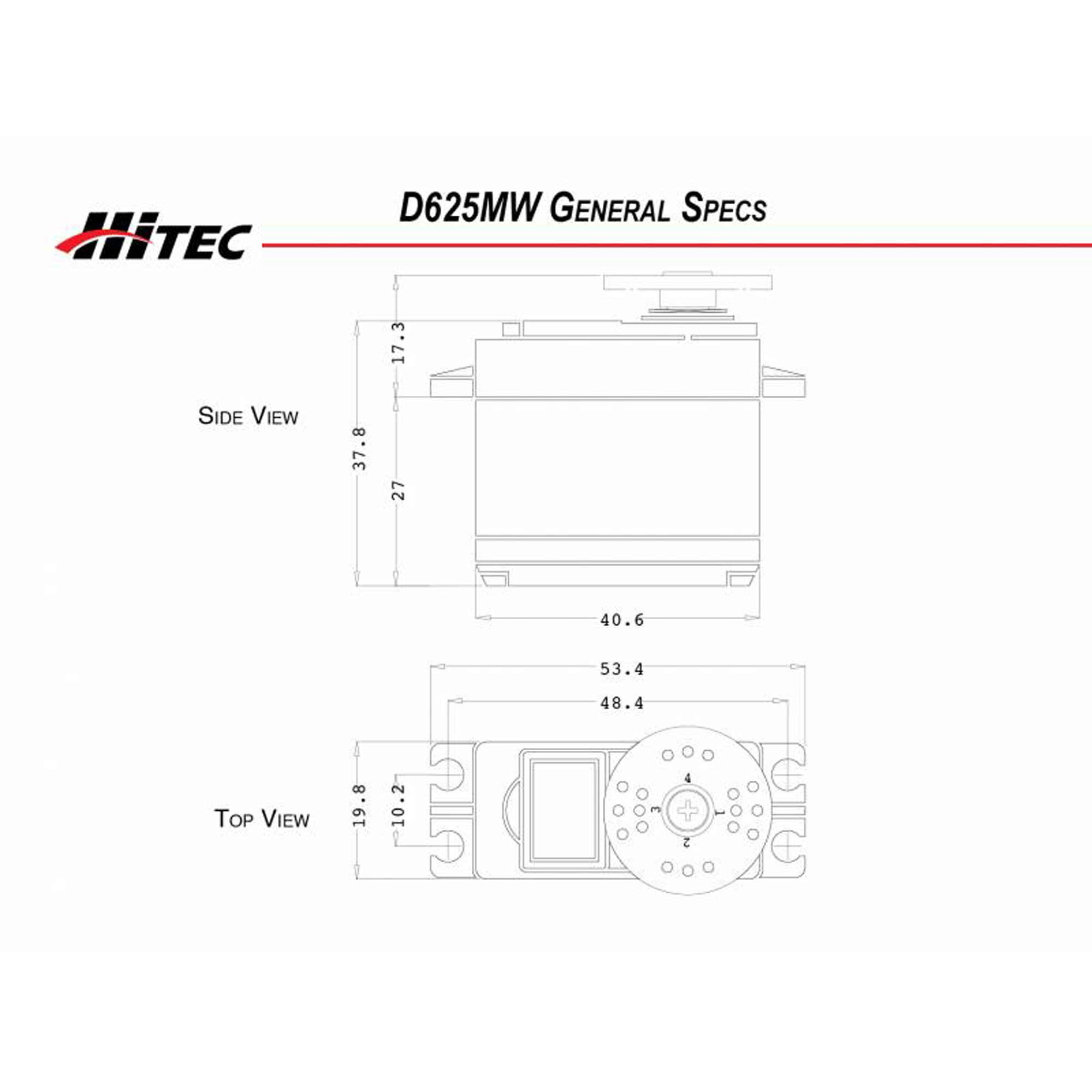 Hitec RCD Inc D625MW Standard Digital High Speed Metal Gear Servo-HRC36625