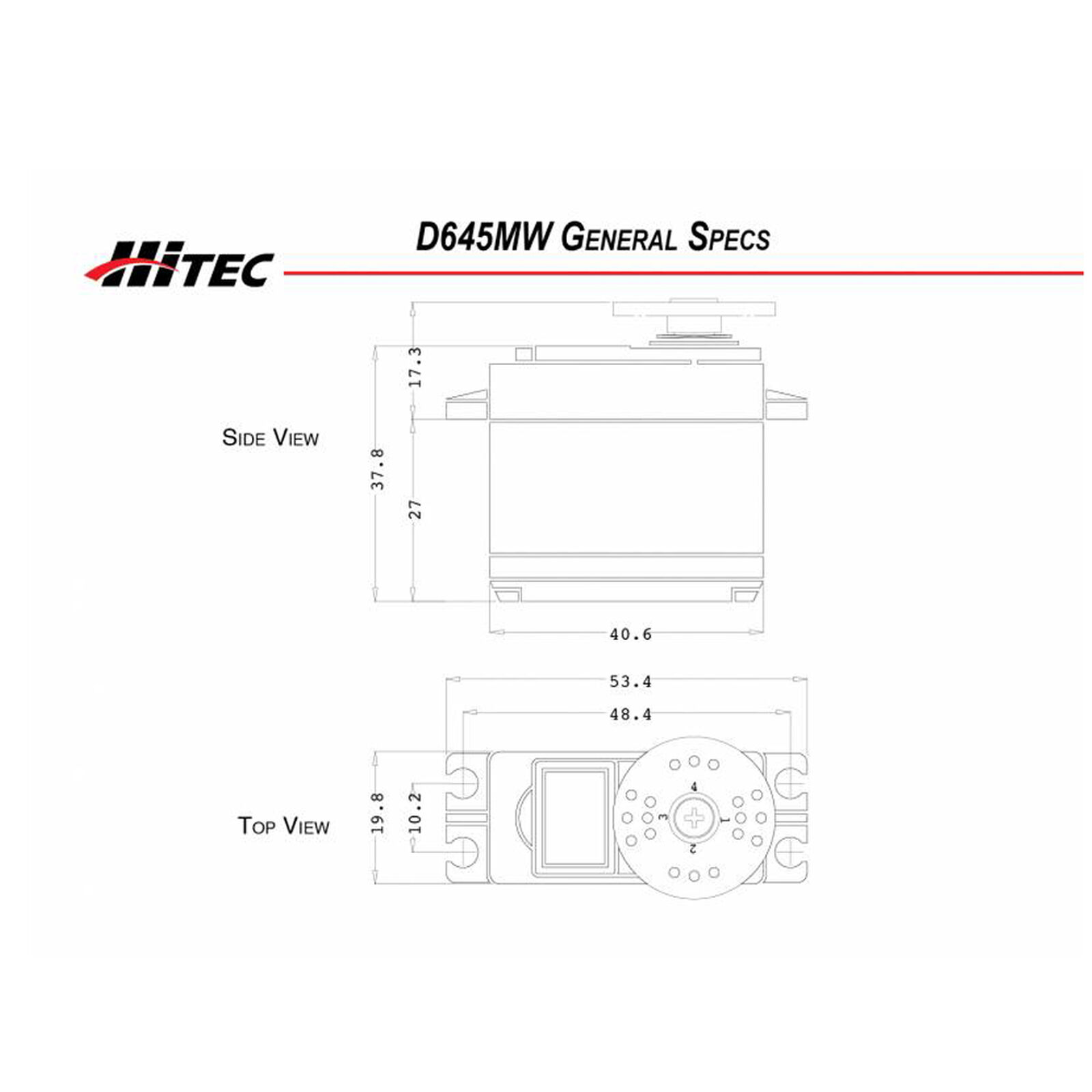 Hitec RCD Inc D645MW Standard Digital High Torque Metal Gear Servo-HRC36645