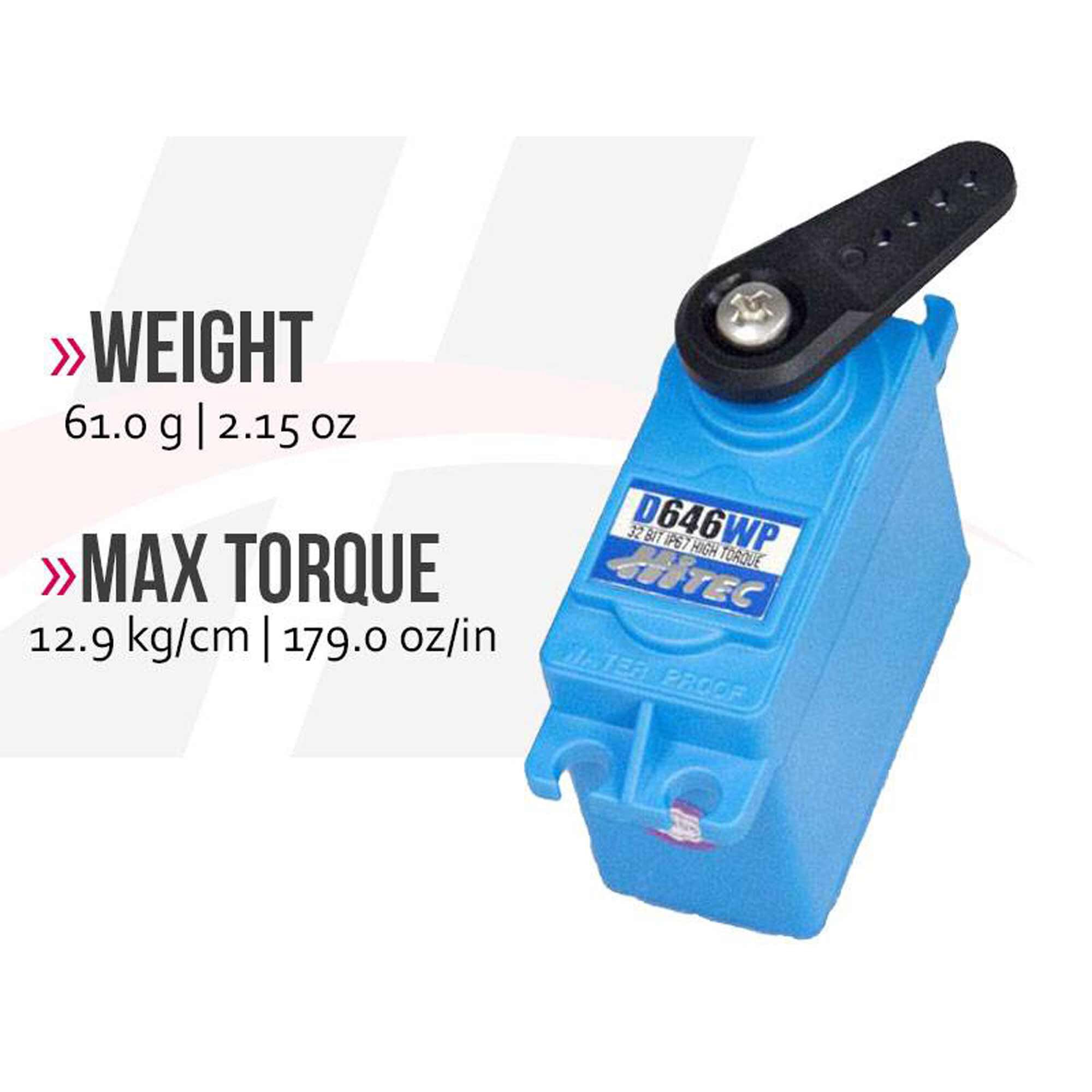 Hitec RCD Inc D646WP Standard Digital High Torque Waterproof Metal Gear Servo-HRC36646