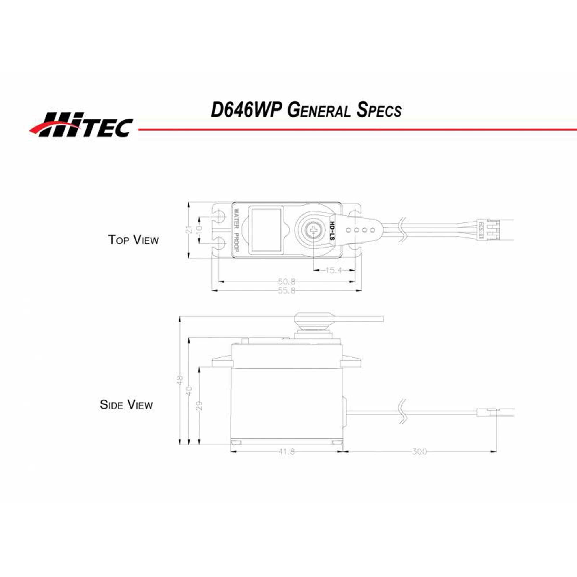 Hitec RCD Inc D646WP Standard Digital High Torque Waterproof Metal Gear Servo-HRC36646