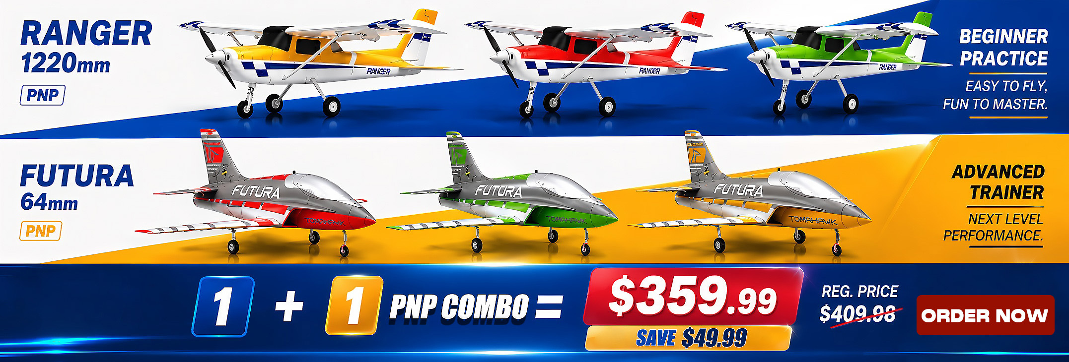 FMS 1220mm Ranger EP V2 with Reflex V3 RTF / PNP Beginner RC Plane