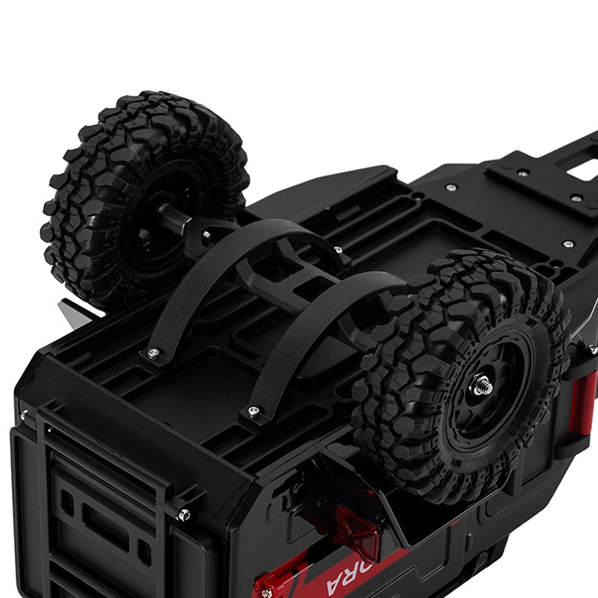 Injora 1:24 - 1:18 Off-Road Camping Trailer, Black/Red-INJDG-TC10BR
